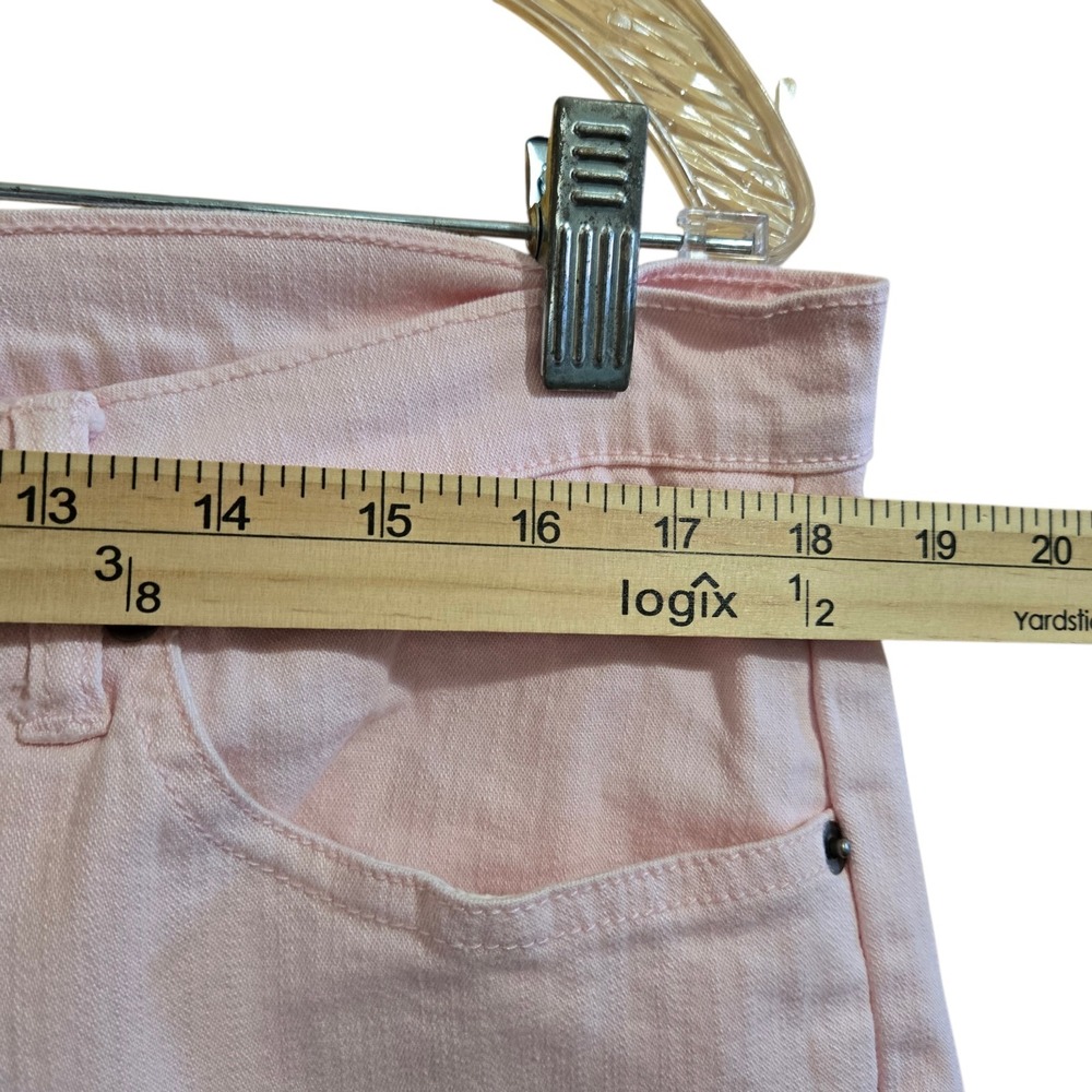 Vintage 2 Piece Denim Vest & Capri Pants Size XL Light Pink Lace Crochet - Picture 9 of 10